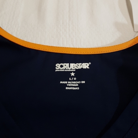 Scrubstar women's size Large dark blue scrub top uniform NWT - Picture 3 of 4